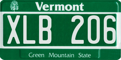 VT license plate XLB206