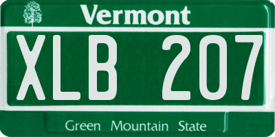 VT license plate XLB207