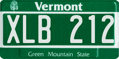 VT license plate XLB212