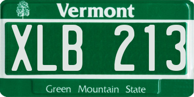 VT license plate XLB213