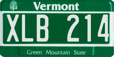 VT license plate XLB214