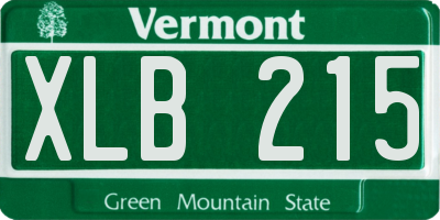 VT license plate XLB215