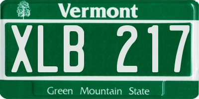 VT license plate XLB217