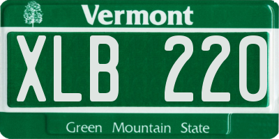 VT license plate XLB220