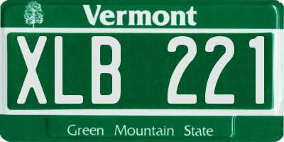 VT license plate XLB221