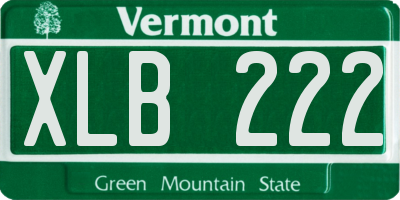 VT license plate XLB222
