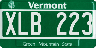 VT license plate XLB223