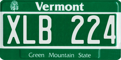 VT license plate XLB224