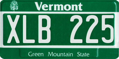 VT license plate XLB225