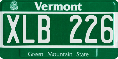 VT license plate XLB226