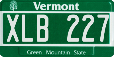 VT license plate XLB227