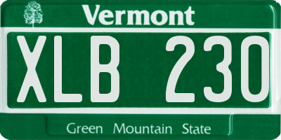 VT license plate XLB230