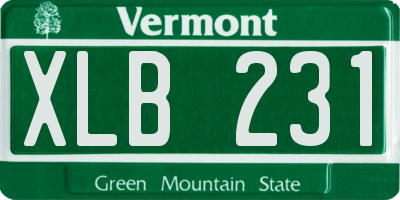 VT license plate XLB231