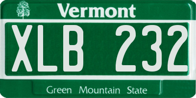 VT license plate XLB232