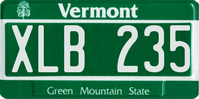 VT license plate XLB235