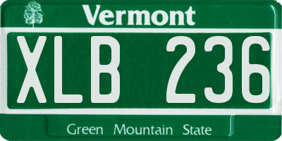 VT license plate XLB236