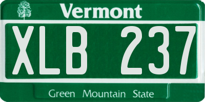 VT license plate XLB237