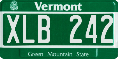 VT license plate XLB242