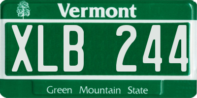 VT license plate XLB244