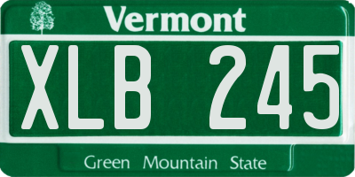 VT license plate XLB245