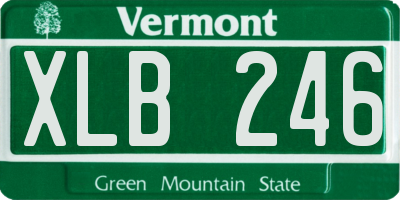 VT license plate XLB246