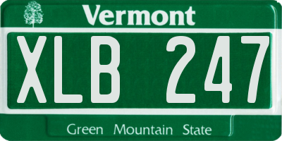 VT license plate XLB247