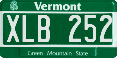 VT license plate XLB252
