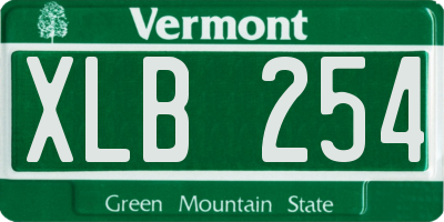 VT license plate XLB254