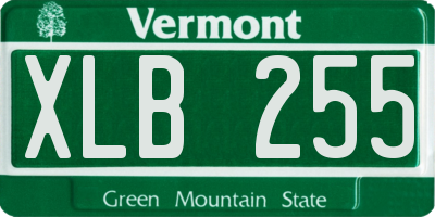 VT license plate XLB255