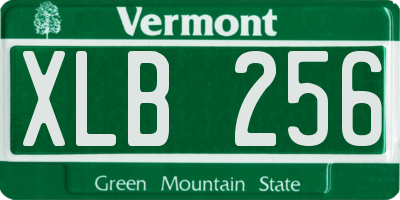 VT license plate XLB256