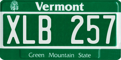 VT license plate XLB257