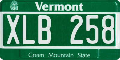 VT license plate XLB258