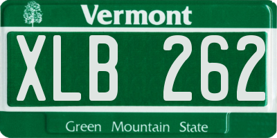 VT license plate XLB262