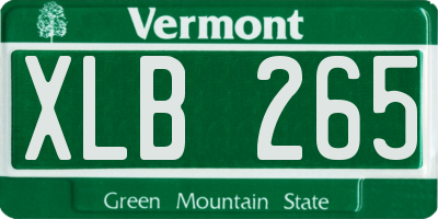 VT license plate XLB265