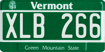 VT license plate XLB266