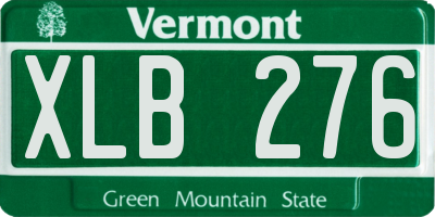 VT license plate XLB276