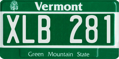 VT license plate XLB281