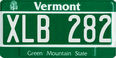 VT license plate XLB282