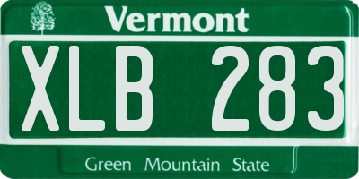 VT license plate XLB283