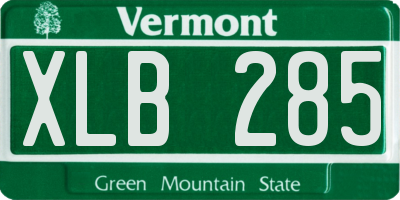 VT license plate XLB285