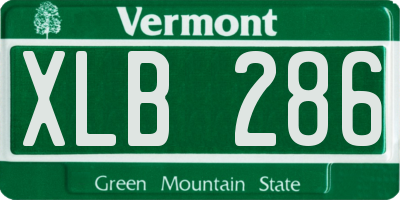 VT license plate XLB286