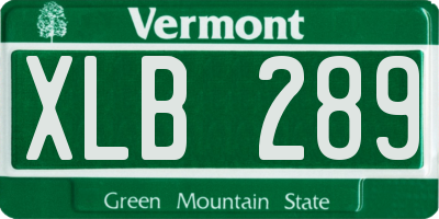 VT license plate XLB289
