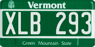 VT license plate XLB293