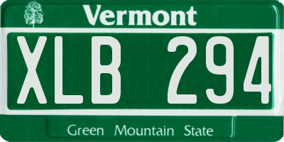 VT license plate XLB294