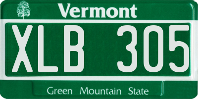 VT license plate XLB305
