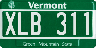 VT license plate XLB311