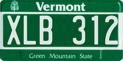VT license plate XLB312