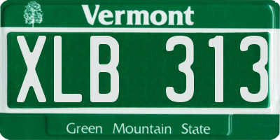 VT license plate XLB313