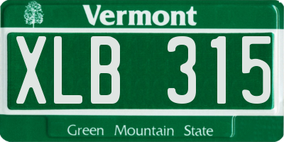 VT license plate XLB315