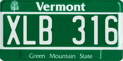 VT license plate XLB316